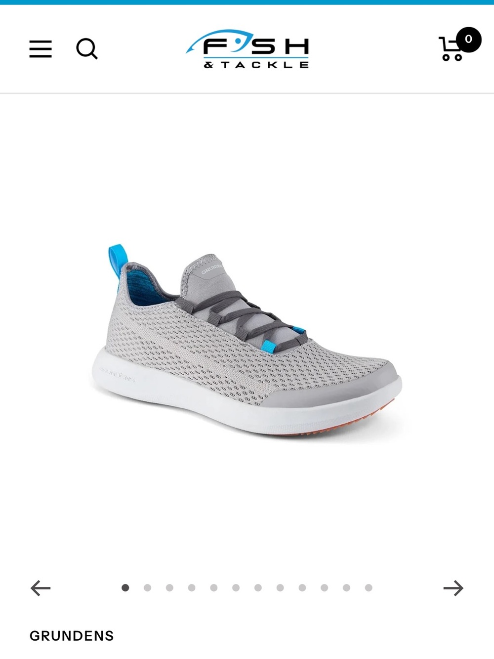 Grundéns Men's Gray Sneakers with Blue Accents - Picture 4 of 5